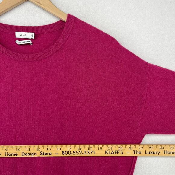 VINCE Cashmere Sweater Womens XS 100% Luxury Tunic Jumper Pullover Pink - Picture 13 of 15